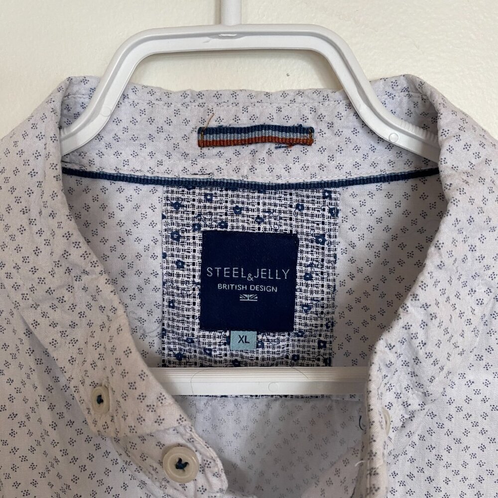 Men's Steel & Jelly British Design Long Sleeve Button Down Shirt - Picture 4 of 4